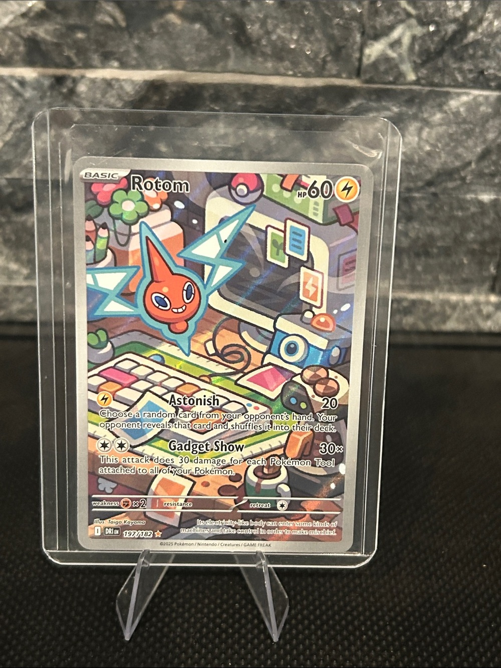Pokémon Rotom 197/182 Illustration Rare Holo from Destined Rivals Set M/NM